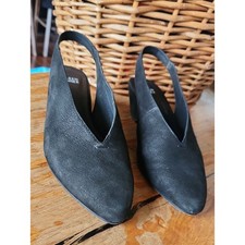 Eileen Fisher sz 8 Beth Knit Slingback Pumps Black Suede