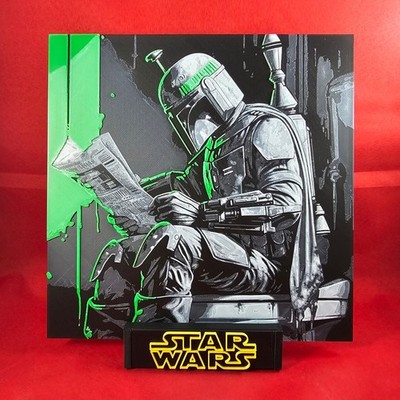 Galactic Bounty Hunter Wall Art 3D Print 8x8 Sci-Fi Decor Unique Gift