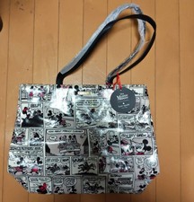 Kate Spade Mickey Mouse Comic Print Tote Bag White Black Shoulder Strap