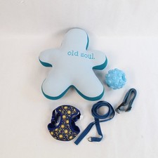 Lot of Small Dog Supplies: Plush Toy, Ball, Collar, Harness  Leash