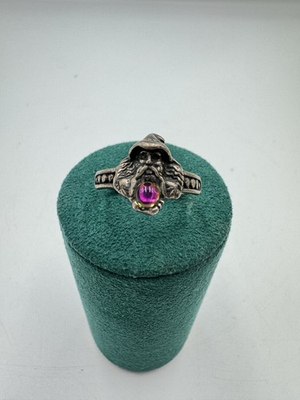 #ad Vtg Shubes Manufacturing Sterling Silver Wizard Crystal Ball Ring 021 $60.00