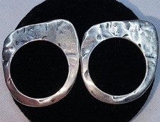 Pair of Textured Signed Sterling silver Stacking Rings. SZ 6.75