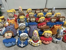 Vintage Pottery Barn Kids Plush Bean Bag Chess And Checker Pieces - 54 Pieces