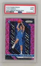 Luka Doncic 2018 Panini Prizm #280 Pink Fast Break Rookie RC /50 PSA 9