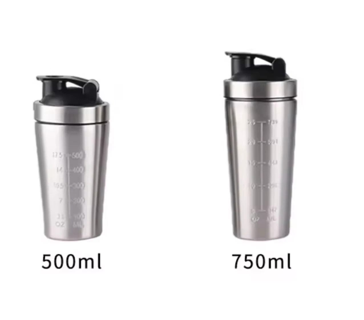 Stainless Steel Protein Powder Shaker Bottle with Ball Scale Leak Proof for Gym
Opens in a new windo