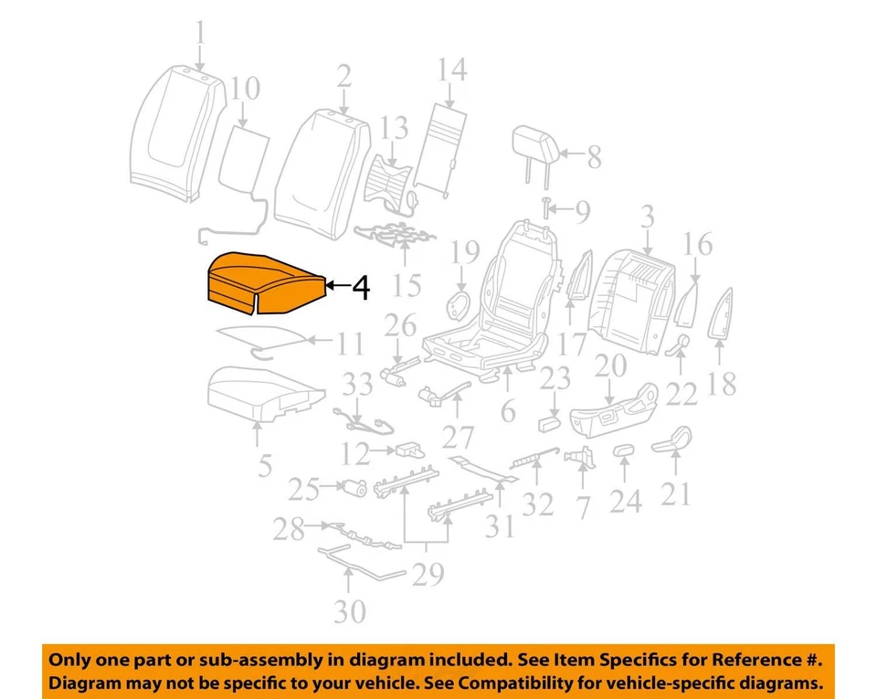 ПОДХОДИТ ДЛЯ 2004-2005 CHEVROLET MALIBU ЧЕХОЛ ASM D/СИДЕНЬЕ CUSH *NEU 15246967 - НОВЫЙ OEM - Изображение 2 из 3