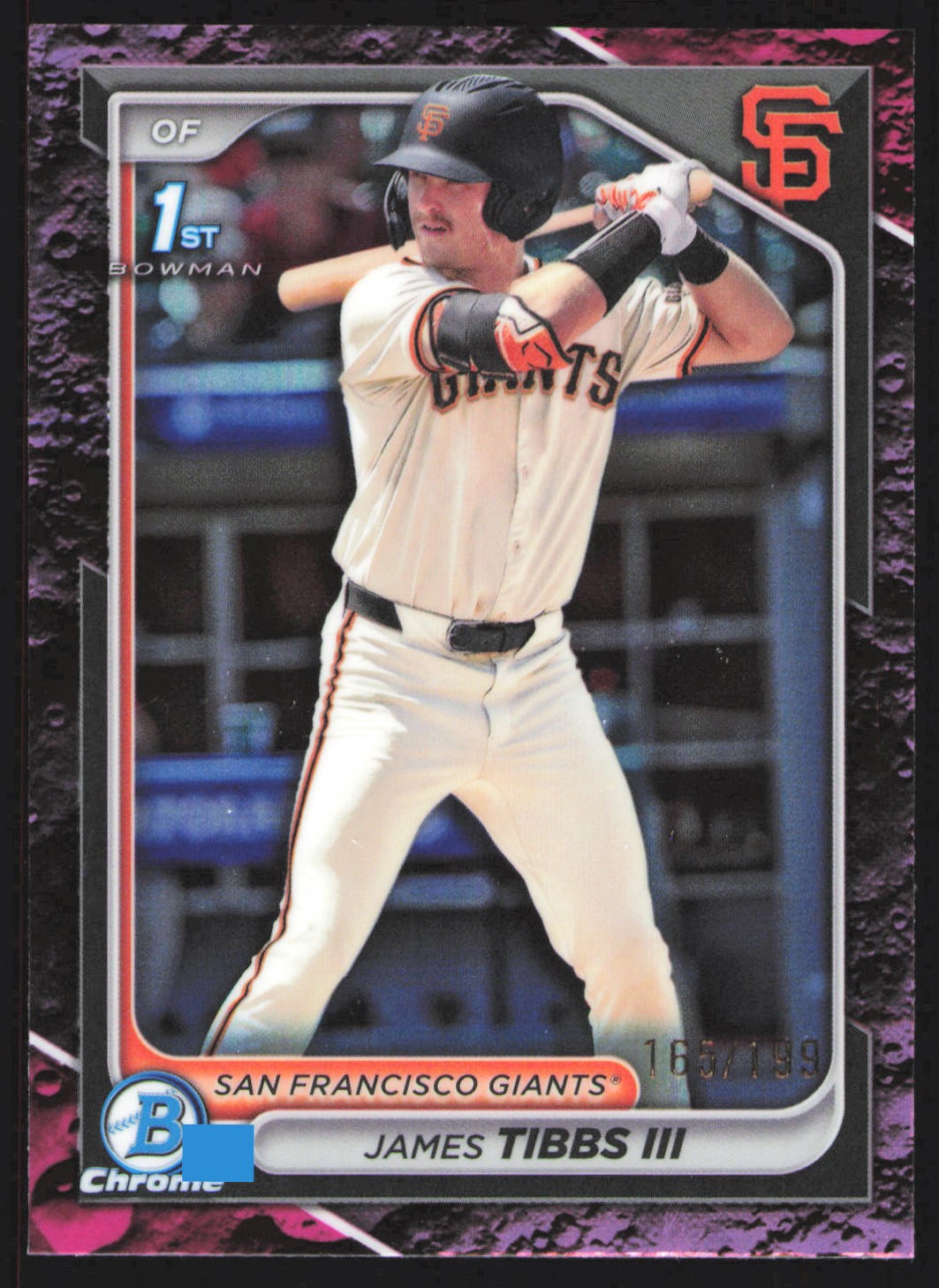 2024 Bowman Draft #BDC-40 James Tibbs III Chrome Fuchsia Lunar Refractor #/199