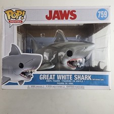 FIGURA DE VINILO POP DE 6" TIBURÓN BLANCO MANDÍBULAS GRAN TIBURÓN BLANCO CON TANQUE DE BUCEO 758 FUNKO NUEVO