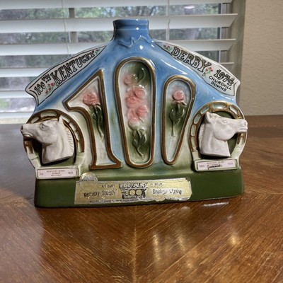 Vintage Jim Beam 100th Kentucky Derby Churchill Downs Decanter 1974 AS IS
