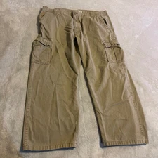 Wrangler Jeans Co Cargo Pants Khaki Cotton Men's Size 42x30 Wide-Leg Streetwear
