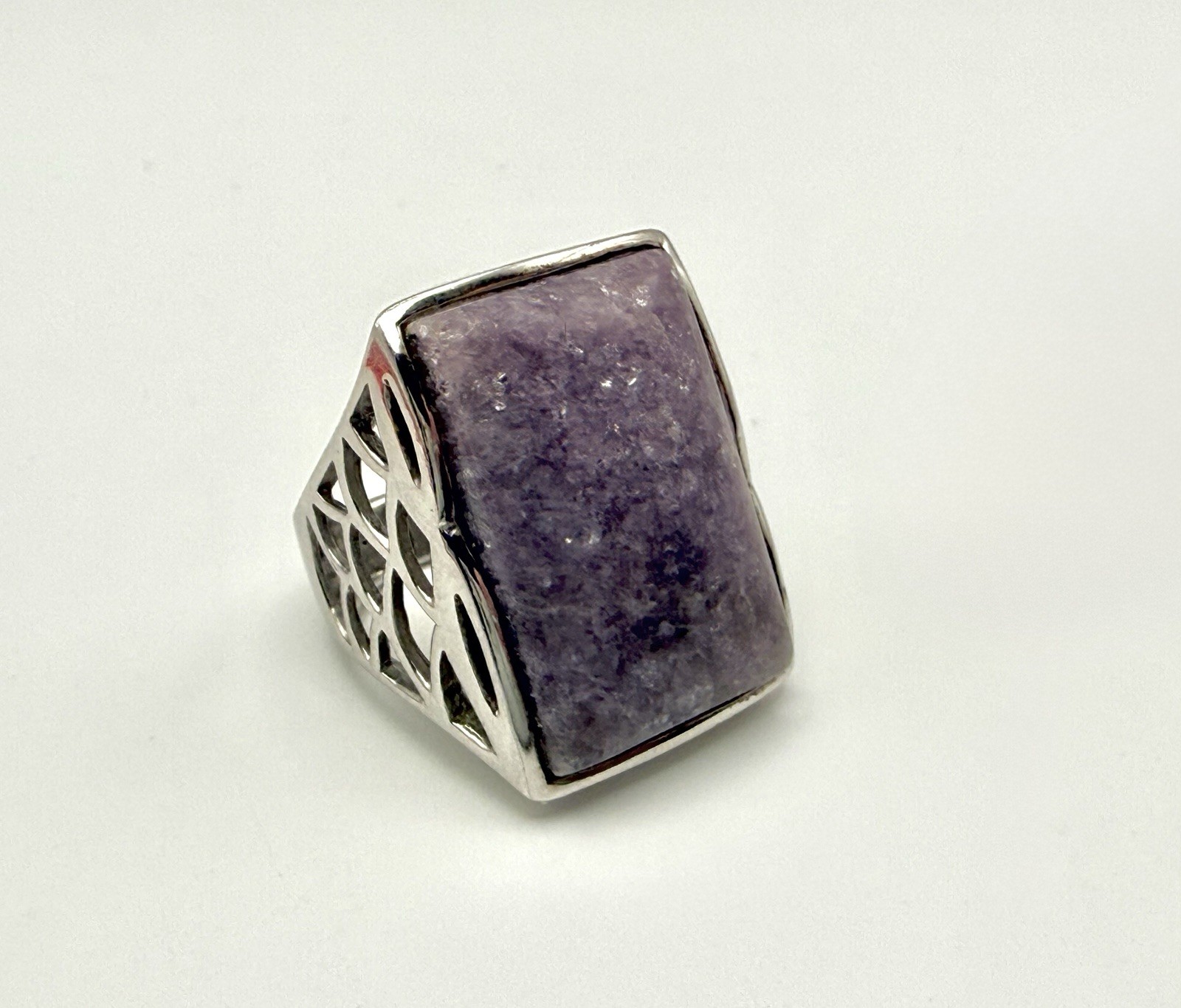 Sterling Silver Lepidolite Ring Large Statement S… - image 15