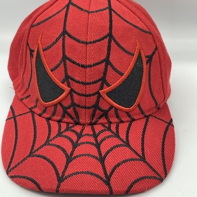 Kid's Youth Spiderman Hat Adjustable Baseball Cap (Red Black Eyes)