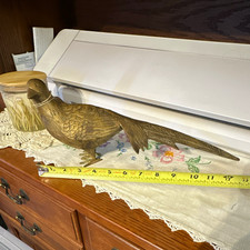 Vintage Brass Pheasant Bird Figurine Collectible Sculpture