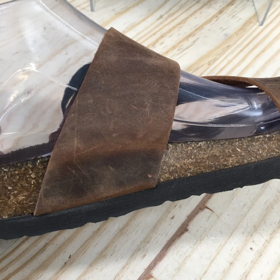 White Mountain Sandals Womens 8 M Harley Slip On Black Leather Toe-Loop Casual - Image 2 of 4