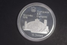 1973 Silver 10 Dollar / 1976 Montreal Olympics Montreal City Skyline 1.44oz .925