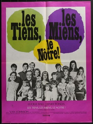 YOURS MINE OURS/LES TIENS LES MIENS ET LE NOTRE 1968 Original Poster LucilleBall