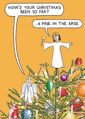 PAPERLINK Funny Christmas Card Rude Xmas Tree Fairy – Traditional Humour Xmas Card
