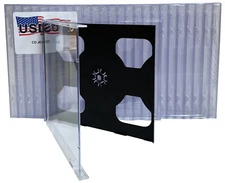 USDISC CD Jewel Cases Standard 10.4mm, Triple 3 Disc (Black) Lot