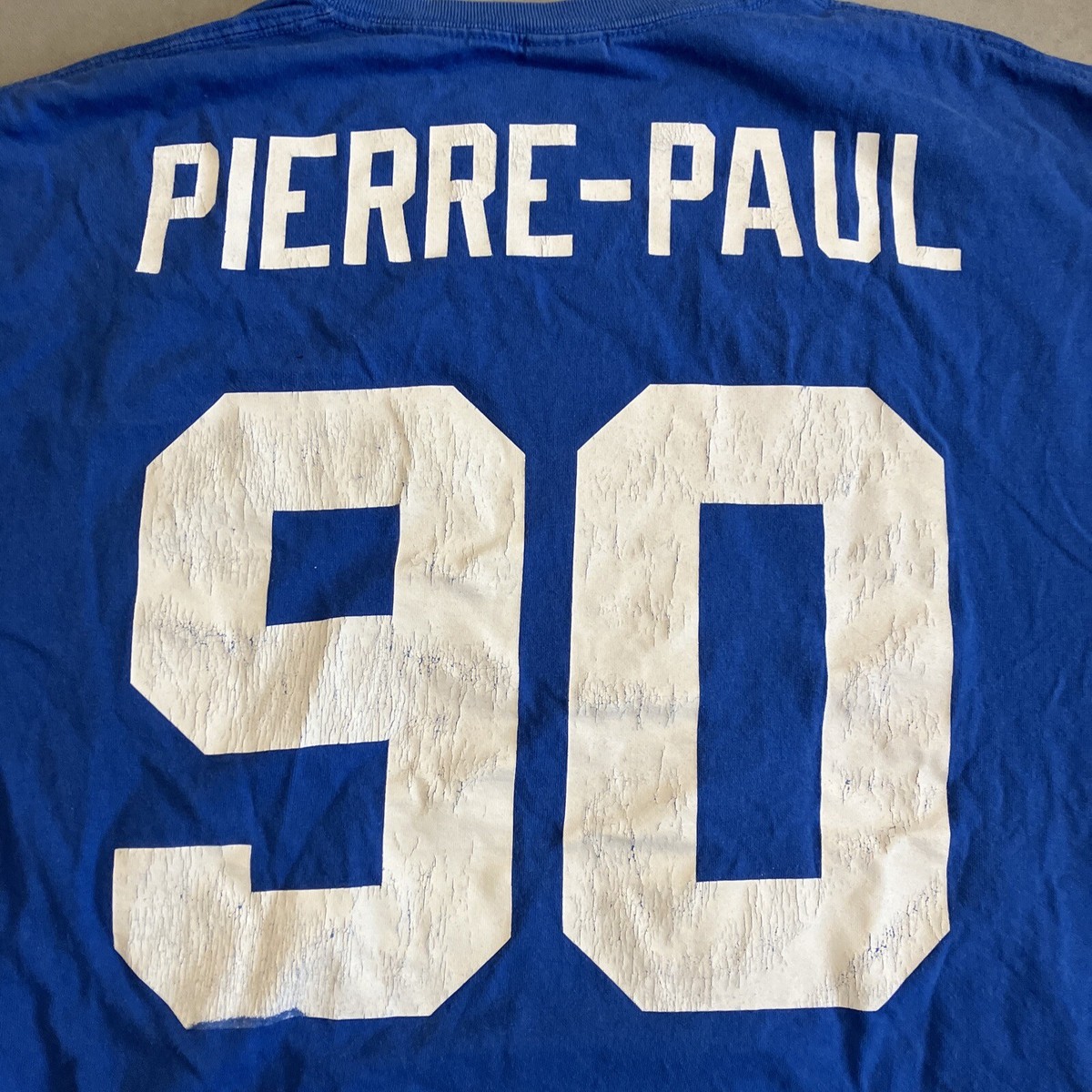 【NFL】ニューヨーク・ジャイアンツ PIERRE-PAUL シャツ 90 NY Giants - Jason Pierre Paul - #90 - Jersey Style T Shirt
