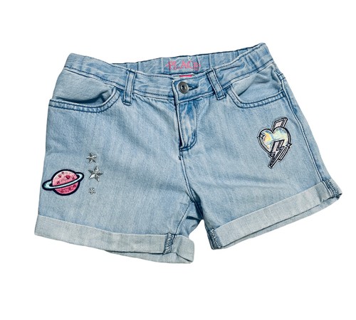The Children’s Place Mädchen Denim Bündchen Shorts blau Größe 8 - Bild 1 von 3