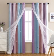 Dream Star Blackout Curtains For Kids Rooms Girl Princess Curtain Daughter BA2