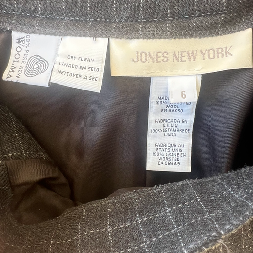Jones New York schwarz karierter Wollanzug Größe 4 & 6 LESEN Academia adrett klassisch - Bild 11 von 11
