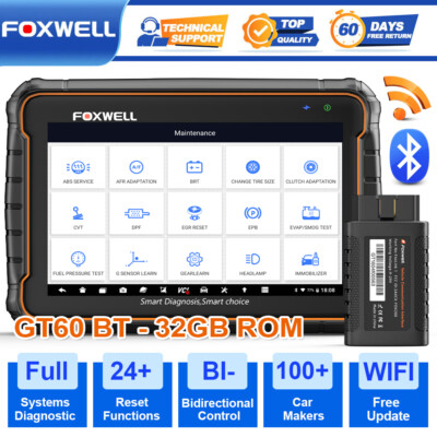 FOXWELL GT60 BT Car Bidirectional Scanner All Systems OBD2 Diagnostic Tool 2025