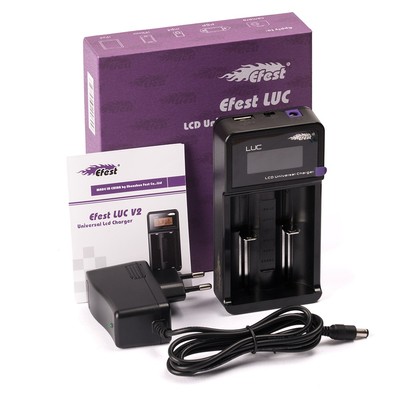 Efest LUC V2 Ladegerät mit LCD Anzeige für 3,6V-3,7V Li-Ionen Akkus e Zigarette