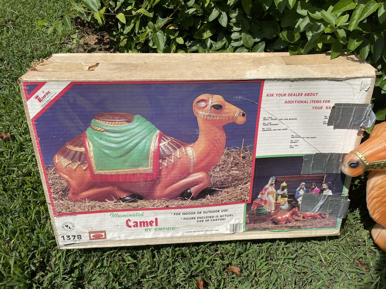 Vintage Empire Blow Mold Camel Nativity With Box EUC Lighted Christmas