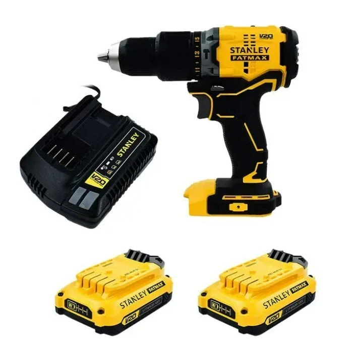 Taladro percutor sin escobillas Stanley 20V 32.300 IPM 2 velocidades incluye 2 bates Foto 3 de 3