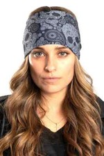 Hair Glove® Black Skull Paisley EZ Bandz Soaker Series #57551 Biker Headband