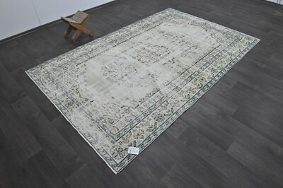 #ad Oushak Turkish Vintage Rug 5x8 Kilim Rug Anatolian Handmade Boho Decor BEIGE $192.00