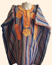ASO OKE 1 PIECE BLUE/ORANGE/BROWN COLOR DASHIKI FOR MEN AND COLLEGE STUDENTS.