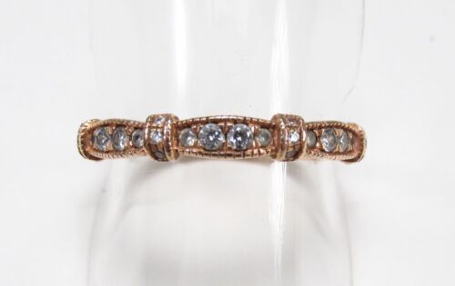 Pre-Owned Adrianna Papell 14K Rose Gold 0.18ctw Diamond Wedding Band Ring Sz 8 - Picture 2 of 16