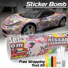 Premium Jdm Usdm Anime Graffiti Sticker Bomb Vinyl Decal Sticker Wrap Sheet Ill