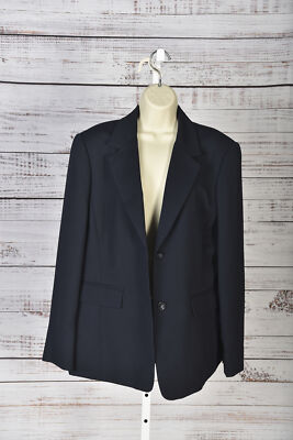 Emma E. James Women's Black Single Breasted Boyfriend Blazer Size 16