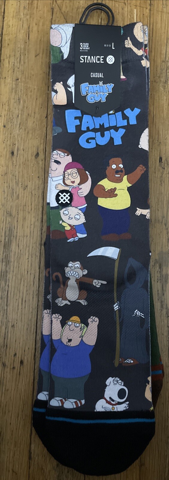 STANCE Socks - FAMILY GUY FAMILY VALUES 3 PACK-LARGE-CREW HEIGHT- New With Tags image 6