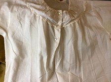 VTG 60's KATZ IVORY W/ EYELET LACE COTTON BLEND NIGHTGOWN SZ L/XL