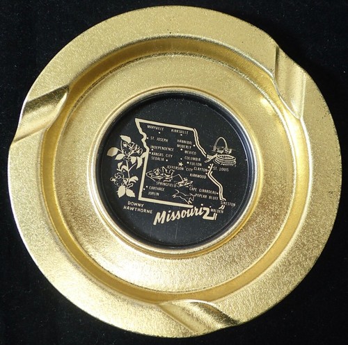 Posacenere vintage 3 dita industriale alluminio Missouri souvenir 6" - Foto 2 di 7