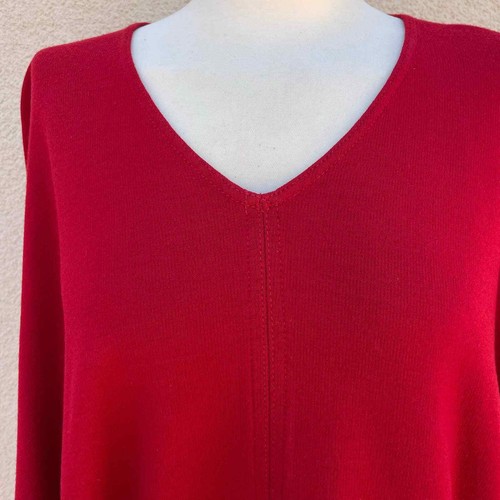 St. John Red Dolman Batwing Thick Knit Blouse S Wool Blend - Picture 5 of 10