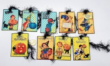 9-Halloween-Retro-Handmade-Junk Journals-Parties-Linen Cardstock-Gift-Hang-Tags
