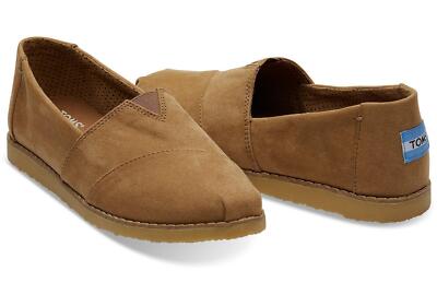TOMS Espadrille Alpargata Crepe Toffee Suede  Halbschuhe Ballerina Damen 