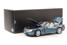 Mercedes SL 500 R230 Hard Soft Top Topaz Blue 2003 Norev B66040689 1:18 Benz
