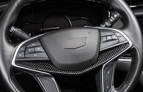 For Cadillac XT5 2017-2022 Carbon Fiber Steering Wheel U Type Cover Trim 1PCS - Picture 6 of 7