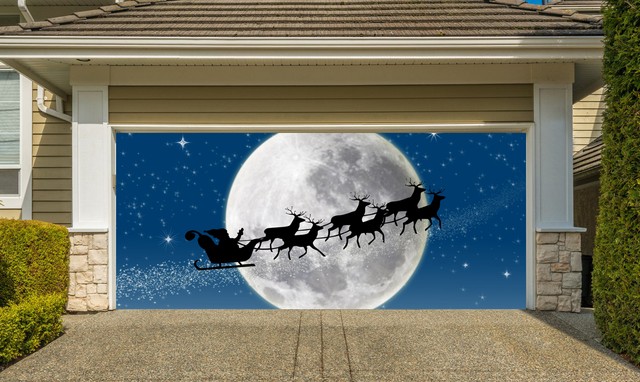 Christmas Garage Door Covers 3D Banners Outside House