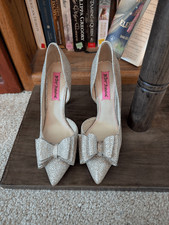 Betsey Johnson Women's Paris Prince D'Orsay Pumps Gold Sparkle Heels Size 8.5