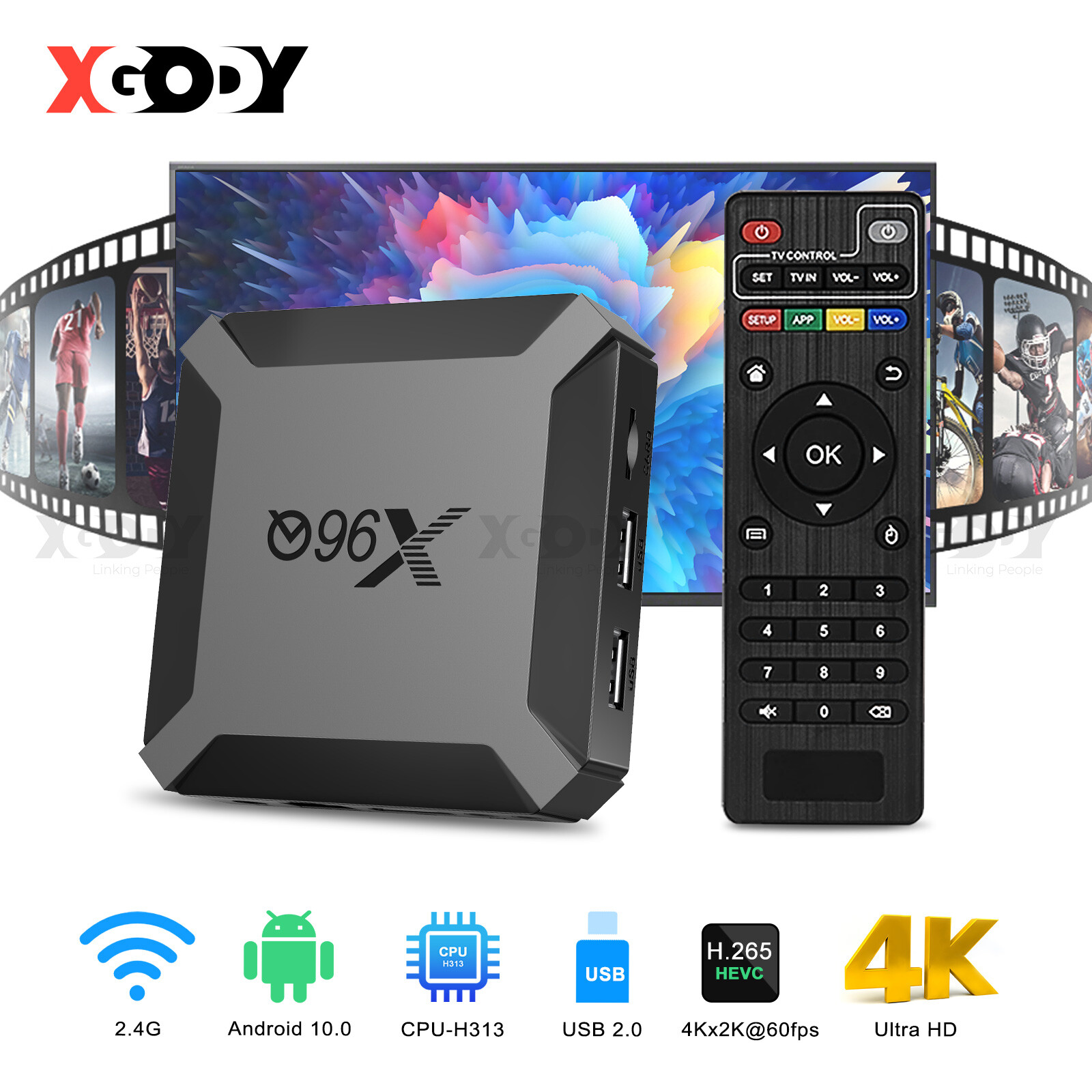 Thumbnail - X96q Android 10.0 Smart Tv Box 4k Hd Android Media Player Quad Core