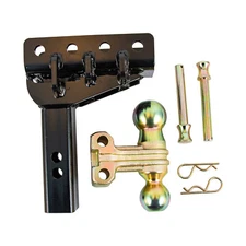 2" Receiver 25000 lbs 6" Drop Adjustable Towing Hitch Dual Ball Mount Trailer