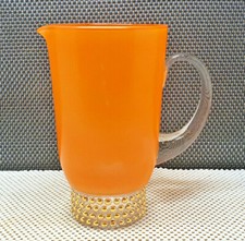Orange Glass Pitcher Decorative Base Ball Gold Rhinestone Style