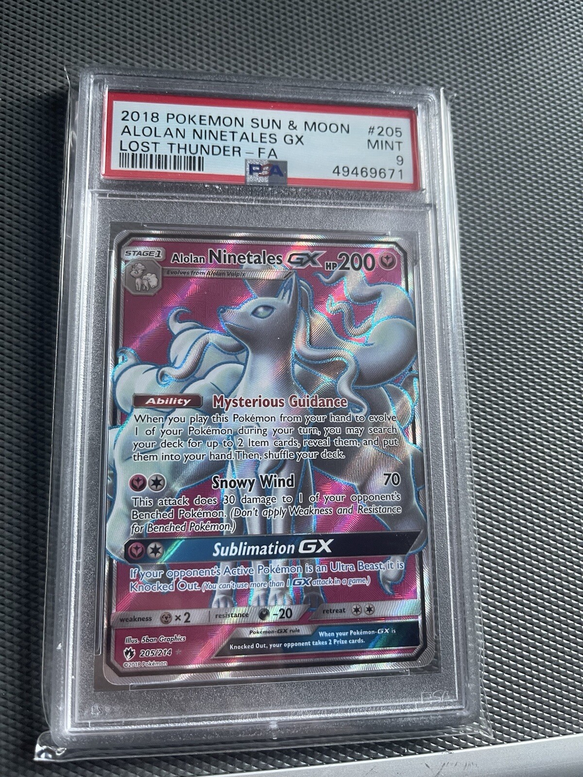 2018 Alolan Ninetales PSA 9 Lost Thunder